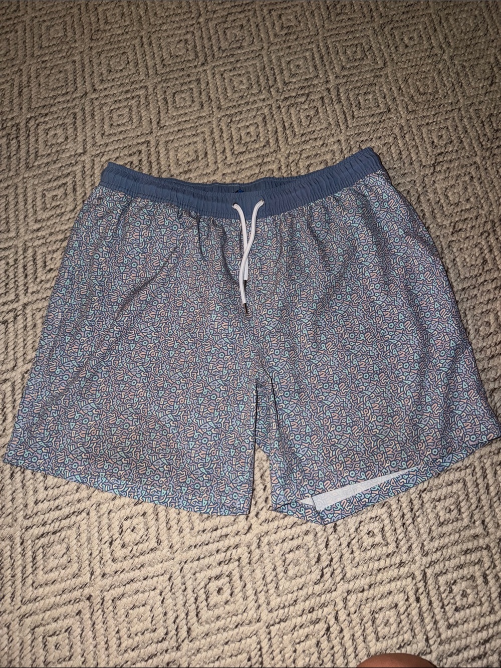 The Southern Shirt Company Blue Patterned Men's Swim Trunks